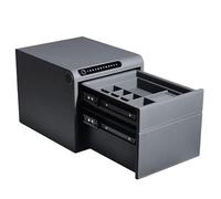 Biometric Fingerprint Jewelry Safe with Drawers, Slide-Away Leather Wrapped Storage Box with Digital Keypad, for Home Valuables