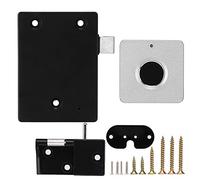 Biometric Fingerprint Lock Anti Theft Keyless Panel with 360 Degree Identification 0.5 Second Fast Unlock for Home Office Drawer Cabinet Wardrobe Silver Black (Black Fingerprint Panel)