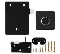 Biometric Fingerprint Lock Anti Theft Keyless Panel with 360 Degree Identification 0.5 Second Fast Unlock for Home Office Drawer Cabinet Wardrobe Silver Black (Silver Fingerprint Panel)