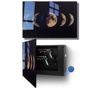Biometric Hidden Gun Safe fits 2 pistols,Quick Access Wall Gun Safe