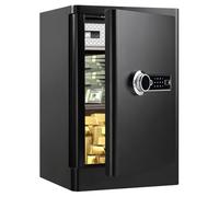 Biometric Safe Box with Fingerprint Lock, Fireproof and Waterproof for Home Security - Hidden Compartment and Separate Lock Box for Documents, Firearms, and Valuables