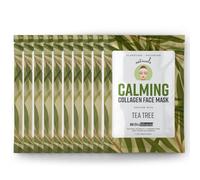 BioMiracle Calming Collagen Face Mask Infused with Tea Tree 10 Pack (10 Sheets)