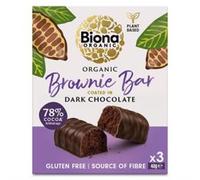 Biona Biona Organic Dark Chocolate Brownie Bar Multipack 3 Bars
