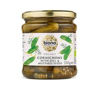 Biona Cornichons with Dill & Mustard Seeds, 330 g