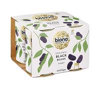 Biona Organic Black Beans 400g, Pack of 4 - In Water, Pre-Cooked & Ready to Eat - No Added Sugar or Salt - Source of Vegan Protein and Fibre - BPA Free Can, Non GMA