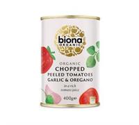 BIONA Organic Chopped Tomatoes with Garlic & Oregano 400g (PACK OF 1)