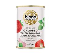 Biona Organic Chopped Tomatoes with Garlic and Oregano 400g Pack of 12