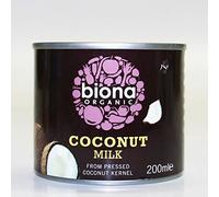 Biona Organic Coconut Milk 200 ml (Pack of 8)