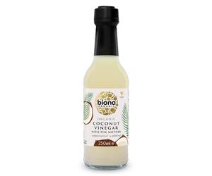 Biona Organic Coconut Vinegar 250ml, Pack of 6 - Vinegar With The Mother - Unpasteurised & Unfiltered - Unique Tropical Aroma - For Dressings & Marinades