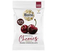 Biona Organic Dark Chocolate Coated Cherries 45g, Pack of 10-62% Dark, Fair Trade Chocolate - Vegan - Gluten Free - Organic Snack