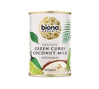 Biona Organic Green Curry Coconut Milk 400ml, Pack of 6 - Dairy Free, Naturally Vegan - Blended with Chilli and Lemongrass - Pressed from Coconut Kernels - Vegan -BPA free can