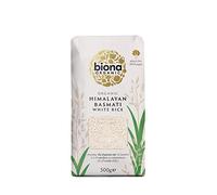 Biona Organic Himalayan Basmati Rice 500g - Long Grain White Rice - Ideal for Stir Frys, Salads & Currys - Non GMO, Vegan - Plastic Free, Recyclable Packaging