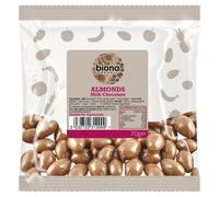 Biona Organic Milk Chocolate-Covered Almonds - 70g