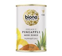 Biona Organic Mini Pineapple Rings in Pineapple Juice 400g (Pack of 6)