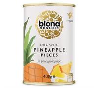 Biona Organic Pineapple Pieces in Pineapple Juice 400 g (Pack of 6)