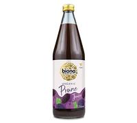 Biona Organic Prune Juice 750ml, Pack of 6 - Pressed With Only Ideal Quality Prunes and Water - Recyclable Glass Bottle - No Added Sugar - Vegan - Ready To Drink, Serve Chilled