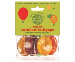 Biona Organic Rainbow Lollipops - 6 Pack - 50g