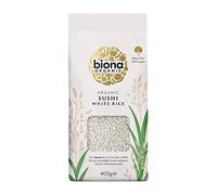 Biona Organic Sushi White Rice, 400g | Short Grain White Rice, Classic Sticky Texture, Ideal for Homemade Sushi and Poke Bowls, Non GMO and Vegan, Plastic Free