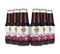 Biona Organic Tart Cherry Juice Multipack 6x1L - Not from Concentrate - Pressed Fruit Juice - Freshly Harvested by Organic Farmers - Source of