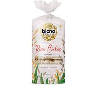 Biona Organic Unsalted Rice Cakes, 100g - 100% Organic Wholegrain Brown Rice - Source of Fibre, Naturally Gluten Free - Vegan Snacks and Treats (Pack of 12)