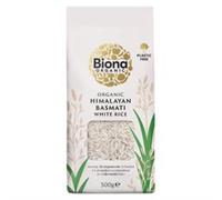 Biona Organic Himalayan Basmati Rice 500g - Long Grain White Rice - Ideal for Stir Frys, Salads & Currys - Non GMO, Vegan - Plastic Free, Recyclable Packaging