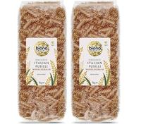 Biona Organic Wholegrain Fusilli 1kg, Pack of 2 - Made Using Fine Organic Durum Wheat - Bronza Extruded - Pair With Biona Pasta Sauces - Everyday Italian Inspired Dishes