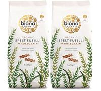 Biona Organic Wholewheat Spelt Fusili, 500g (Pack of 2)