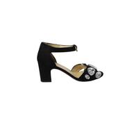 Bionda Castana Women's Preloved Crystal-Embellished Maggie Sandals in Black Suede | Size: 4.5