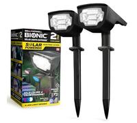 Bionic Burst Landscape Lights by Bell+Howell Solar Spot Lights Outdoor Waterproof LED Lights Color Changing Garden Lighting Adjustable Wall Lights Wireless Patio Lights IP67 Waterproof Outdoor Light