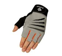Bionic Glove Men's Cross-Training Fingerless Gloves w/ Natural Fit Technology, Gray/Orange (PAIR)