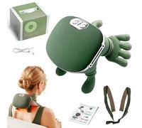 Bionic Heated Massager,Electric Deep Tissue 4D Kneading Massage,Portable Shiatsu Neck and Back Massager,3 Massages Levels & 2 Heating Levels, Simulated Hand Design for Pain Relief and Muscle Relax