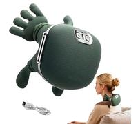 Bionic Heated Massager, Neck Massager, 4D Neck Massager, Electric Deep 4D Kneading Massage Pillow for Back, 3 Intensity Levels/2 Heat Settings/USB, for Pain Relief/Muscle Relax (A)