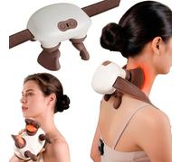 Bionic Heated Massager, Shoulder and Neck Portable Shiatsu Massager, 3-Speed 2-Heat, Lightweight, USB Rechargeable, for Neck/Shoulder/Back/Leg, Home/Office/Travel