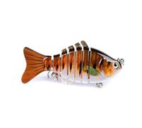 Bionic Plastic Fishing Bait with Sharp Treble Hook 3D Swimming Lure Suitable For All Kinds of Waters Just Like a Real Little Fish that Swim by Itself (1,S)