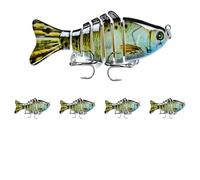 Bionic Plastic Fishing Bait with Sharp Treble Hook 3D Swimming Lure Suitable For All Kinds of Waters Just Like a Real Little Fish that Swim by Itself (5,M)