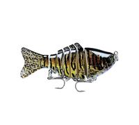 Bionic Plastic Fishing Bait with Sharp Treble Hook 3D Swimming Lure Suitable For All Kinds of Waters Just Like a Real Little Fish that Swim by Itself (1,H)