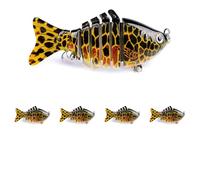 Bionic Plastic Fishing Bait with Sharp Treble Hook 3D Swimming Lure Suitable For All Kinds of Waters Just Like a Real Little Fish that Swim by Itself (5,P)