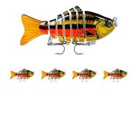 Bionic Plastic Fishing Bait with Sharp Treble Hook 3D Swimming Lure Suitable For All Kinds of Waters Just Like a Real Little Fish that Swim by Itself (5,N)
