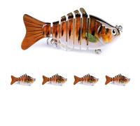 Bionic Plastic Fishing Bait with Sharp Treble Hook 3D Swimming Lure Suitable For All Kinds of Waters Just Like a Real Little Fish that Swim by Itself (5,S)