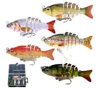 Bionic Swimming Lure, Multi Jointed Swimbaits, Segmented Slow Sinking Swimming Baits, Robotic Fishing Lure, Suitable for All Kinds Fishing Waters (5 in box)