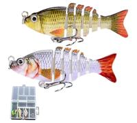 Bionic Swimming Lure, Multi Jointed Swimbaits, Segmented Slow Sinking Swimming Baits, Robotic Fishing Lure, Suitable for All Kinds Fishing Waters (2 in box)