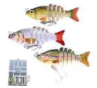 Bionic Swimming Lure, Multi Jointed Swimbaits, Segmented Slow Sinking Swimming Baits, Robotic Fishing Lure, Suitable for All Kinds Fishing Waters (3 in box)
