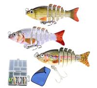 Bionic Swimming Lure, Segmented Slow Sinking Swimming Baits, Multi Jointed Swimbait Bionic Sinking Fishing Lure for All Kinds Fishing Waters (3 pieces per box)