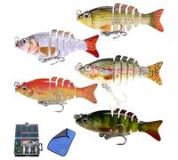 Bionic Swimming Lure, Segmented Slow Sinking Swimming Baits, Multi Jointed Swimbait Bionic Sinking Fishing Lure for All Kinds Fishing Waters (5 pieces per box)