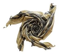 BIONICORE 100% Pure Cotton Protective Shemagh SAS Army Military Desert Tactical Neck Head Wrap Combat Arab Scarf Keffiyeh (Beige/Black)
