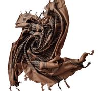 BIONICORE 100% Pure Cotton Protective Shemagh SAS Army Military Desert Tactical Neck Head Wrap Combat Arab Scarf Keffiyeh (Brown/Black)