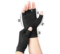 BIONICORE Copper Compression Gloves Anti Arthritis Fingerless Hand Pain Relief Joint Support (XL)