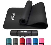 Bionix Exercise Yoga Mat with Carry Handle Strap - Extra Thick NBR Yoga Mats for Women and Men - 180cm x 60cm Durable, Non Slip Mat - Gym Mats for Home, Camping, Pilates and Workout