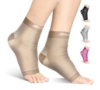 Bionix Plantar Fasciitis Socks-1 Pair Compression Sleeves for Ankle Arch,Arthritis Foot Support for Pain Relief,Achilles Planter Facetious Support,Neuropathy Socks Brace for Men and Women-(Beige,S/M)