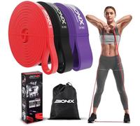 Bionix Resistance Bands - Pull Up Assistance Bands Set for Calisthenics, Muscle Toning, Yoga, Strength Training, Powerlifting Equipment- Stretch Bands for Exercise- Gym Fitness Bands for Men and Women